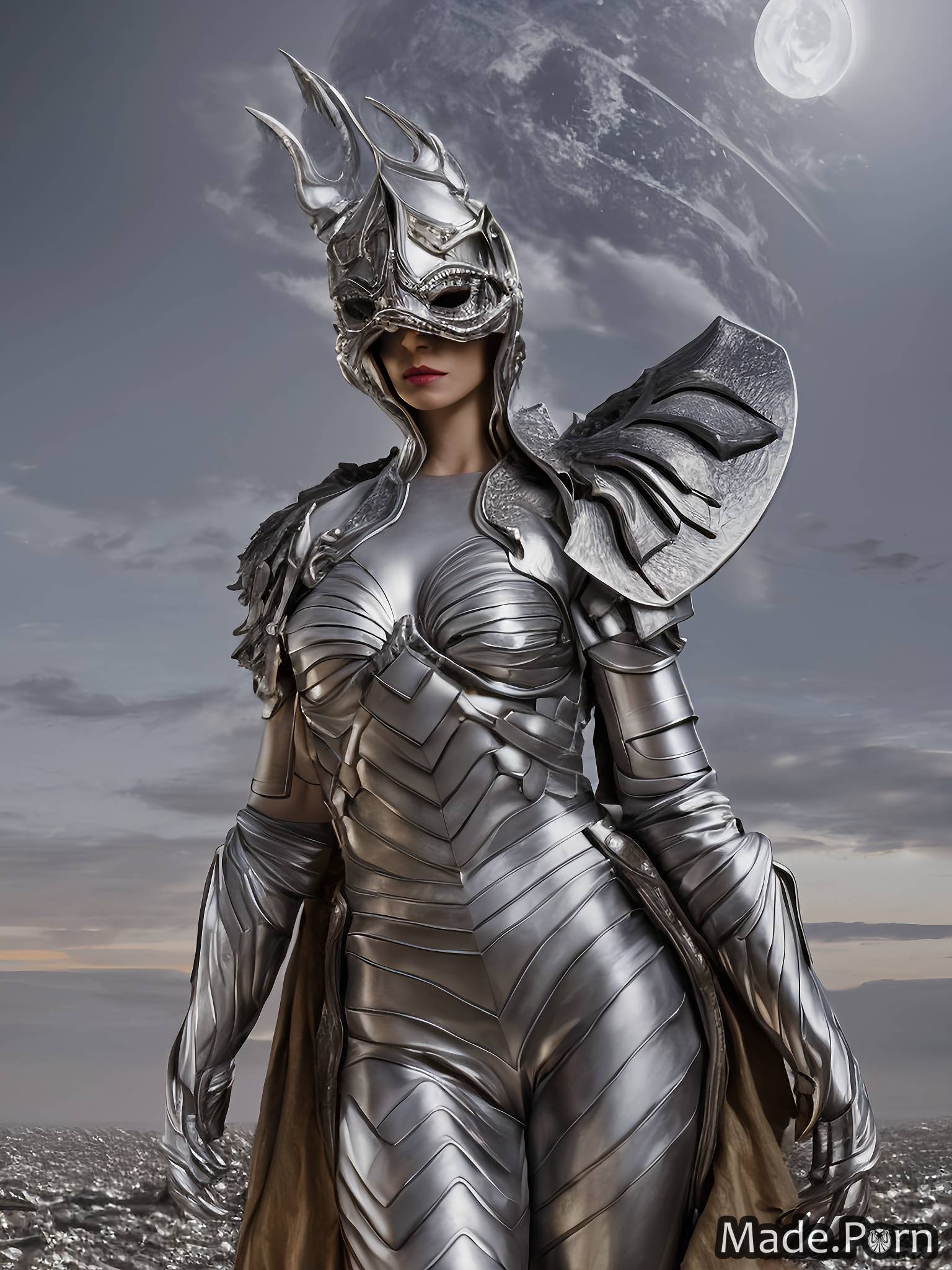 fantasy armor bronze surprised silver 20 sideview venetian mask